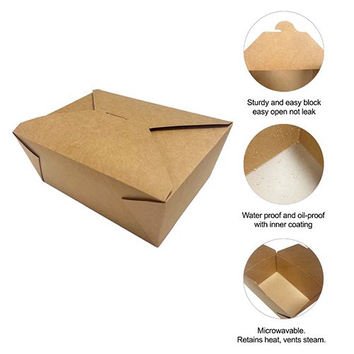 Kraft paper takeout food box
